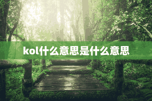 kol什么意思是什么意思(kol是啥意思是什么)